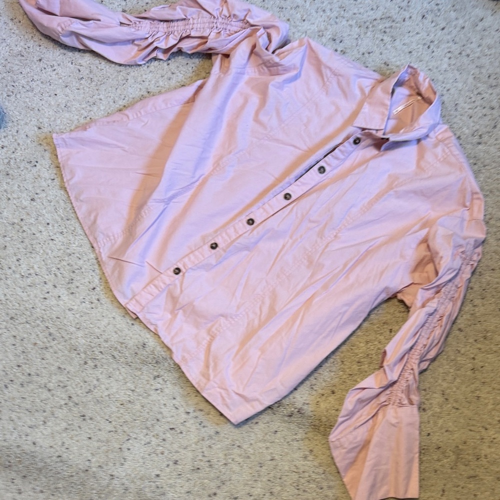 Free People Pink Button Down Shirt